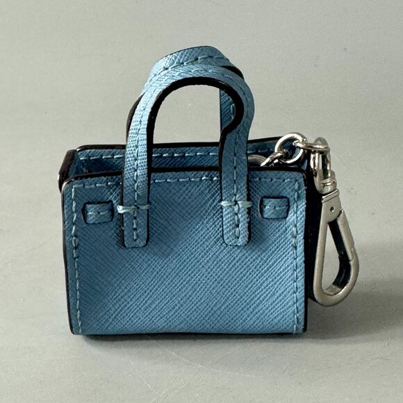 NWOT Blue Michael Kors Mini Purse w/Silver Hardware Keychain - Picture 4 of 8